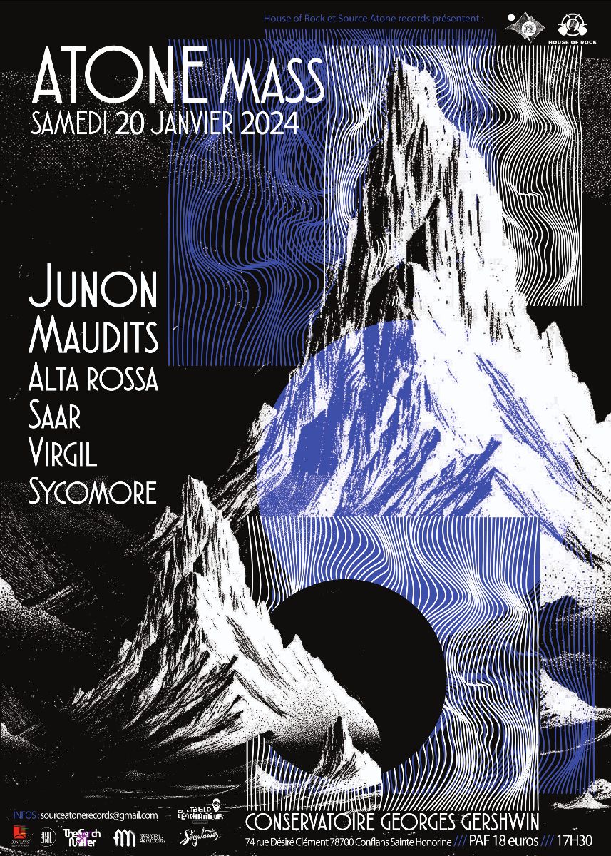 ATONE MASS MMXXIV : Source Atone Records fait son festival 1 Affiche de l'Atone Mass par Brian Cougar