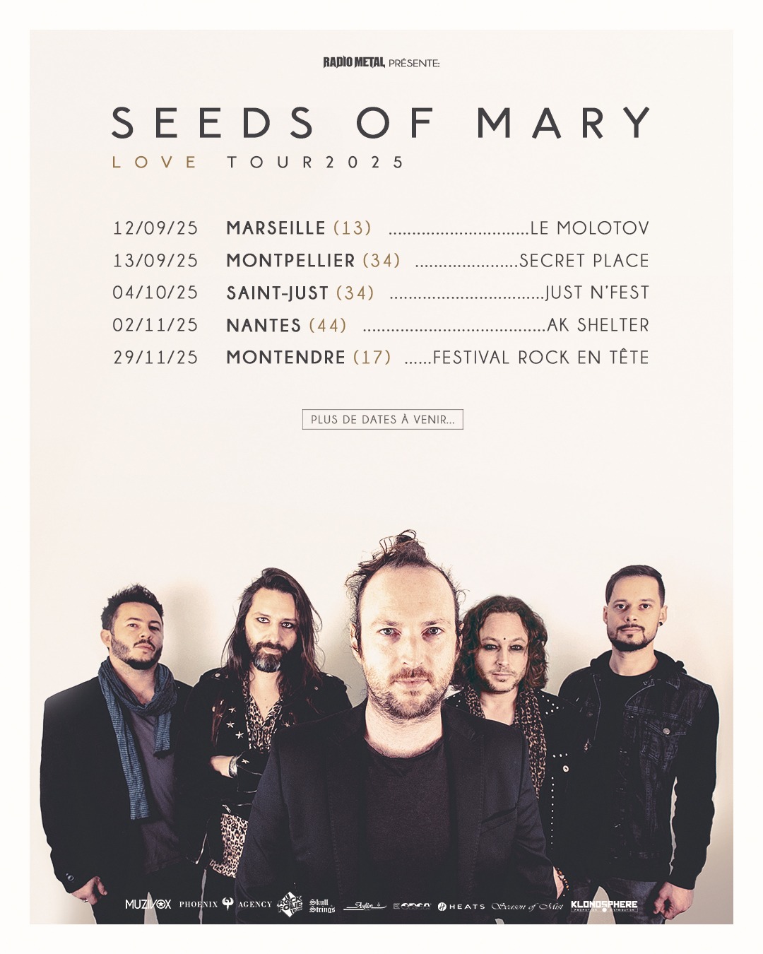 Seeds Of Mary sort "The Narcissist", un nouvel extrait live. 2 Seeds Of Mary Tournée