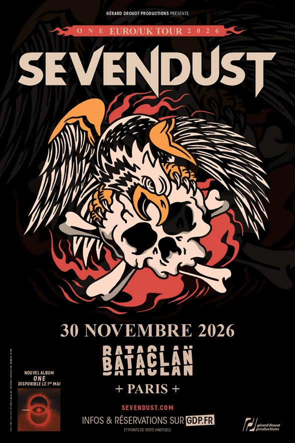 Le groupe americain de metal sevendust sera à paris au bataclan le 30 novembre 2026 2026
