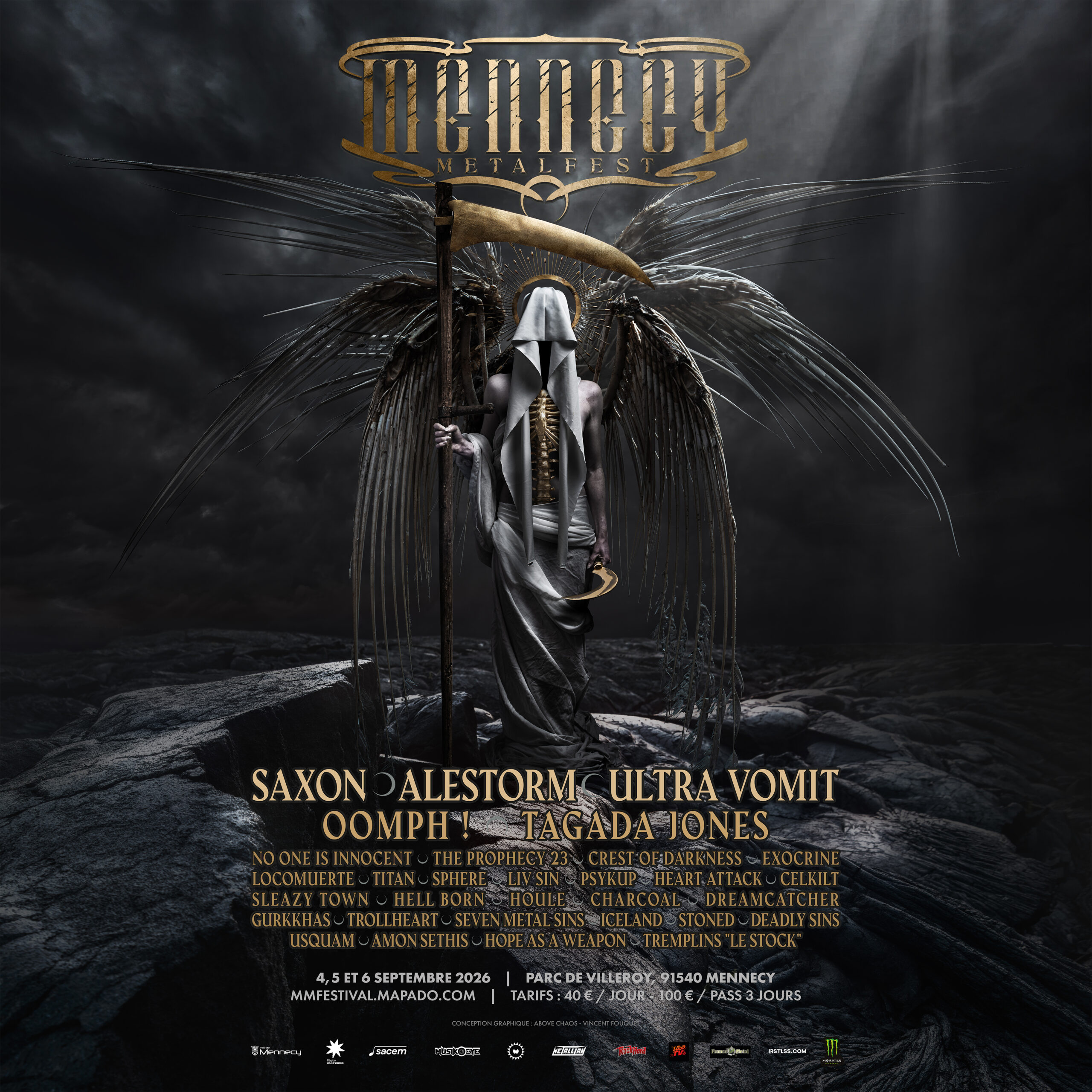 Mennecy Metal Fest 2026 - conception graphique : Vincent Fouquet - Above Chaos