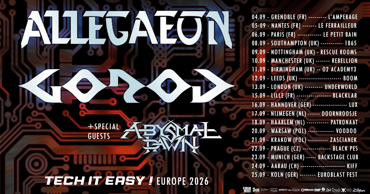Gorod – The Ember Gone : Le retour enflammé des patrons du Tech Death 3 Gorod-TOUR2026